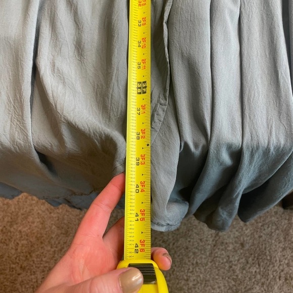 Wren & Ivory Sage Green Floral Embroidered Wrap Short Sleeve Maxi Dress Sz Large - Picture 10 of 11